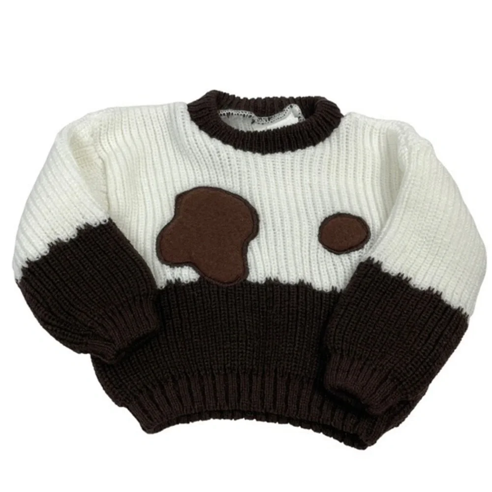 Knit Jogger Set 2pcs 🐄 | Unisex Baby 3-6month | White Brown